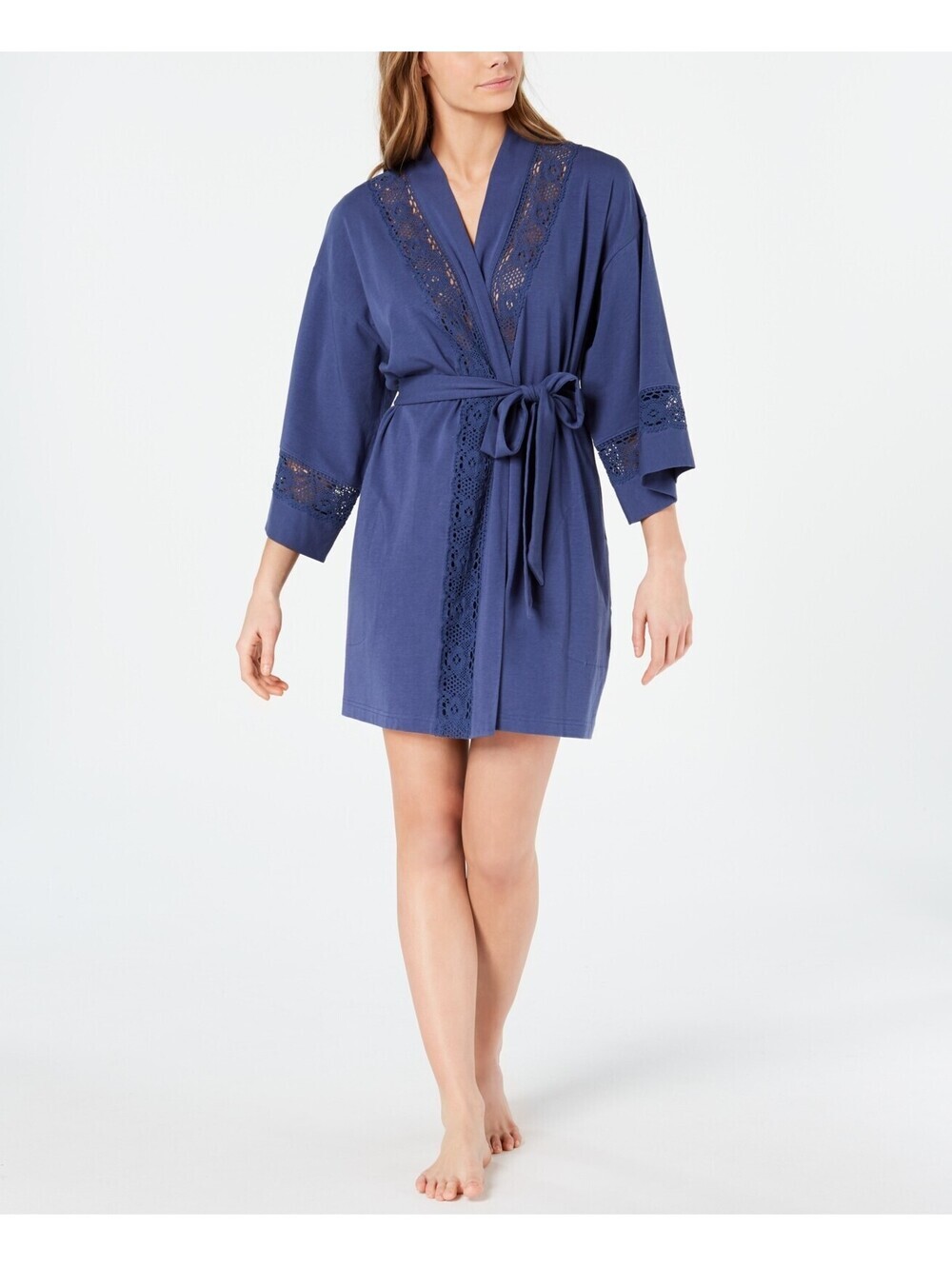 Charter Club Womens Embroidered Lace Soft Knit Robe Size XL